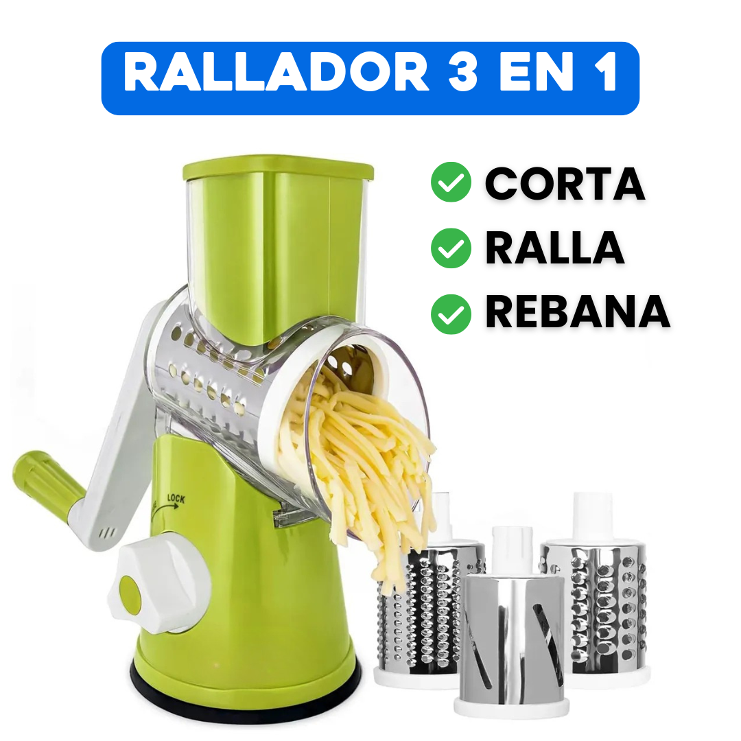 Rallador Cortador Verduras 3 en 1