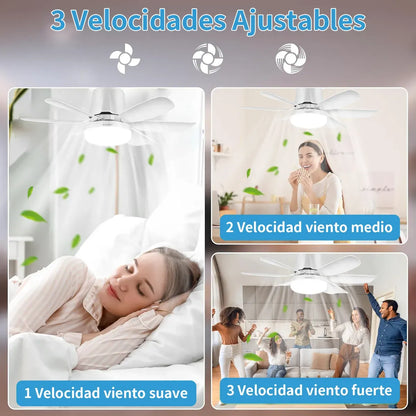 Lampara Ventilador de Techo 3 Velocidades