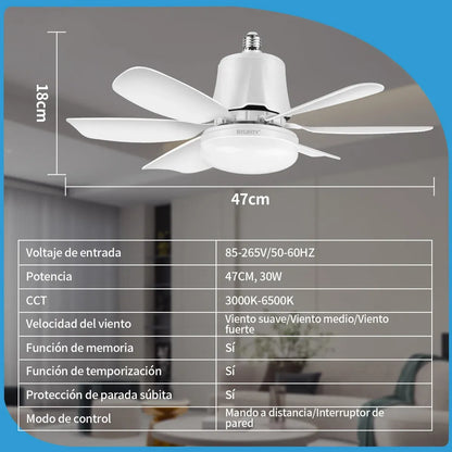 Lampara Ventilador de Techo 3 Velocidades