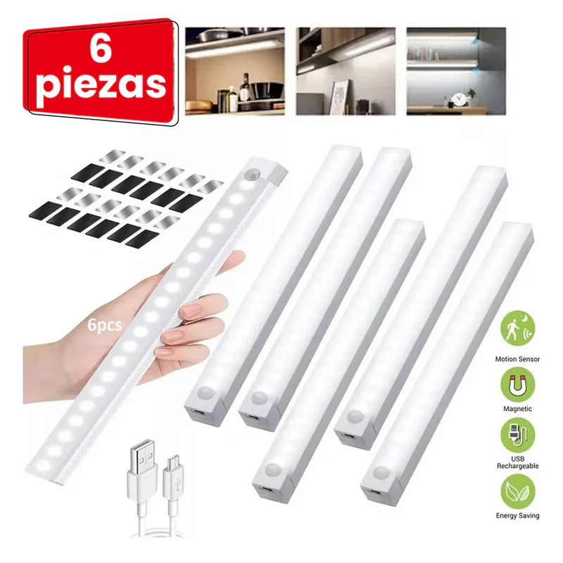 Focos de Luz Led 6 Piezas Sensor Movimiento