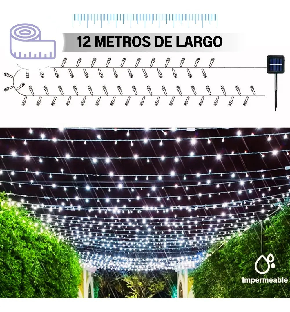 2x1 Luces Solares Navideñas 24 metros