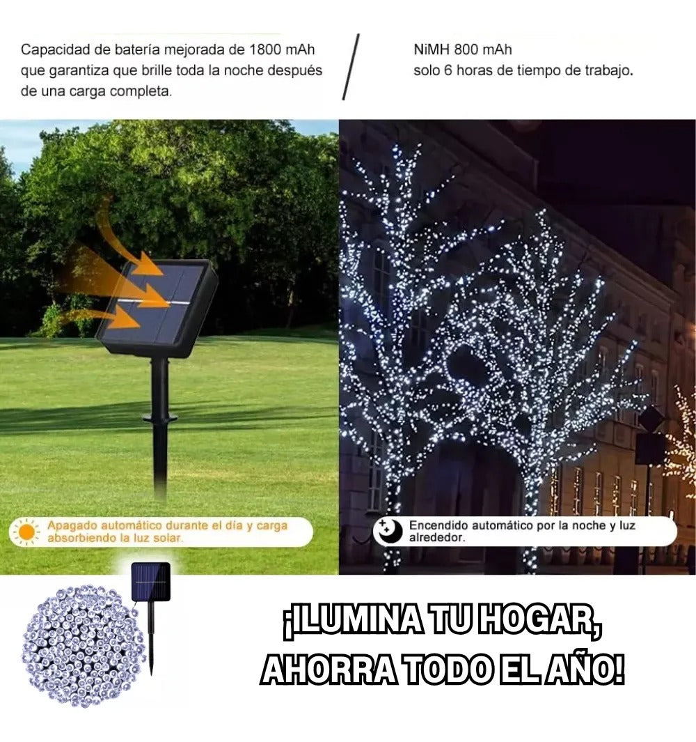 2x1 Luces Solares Navideñas 24 metros