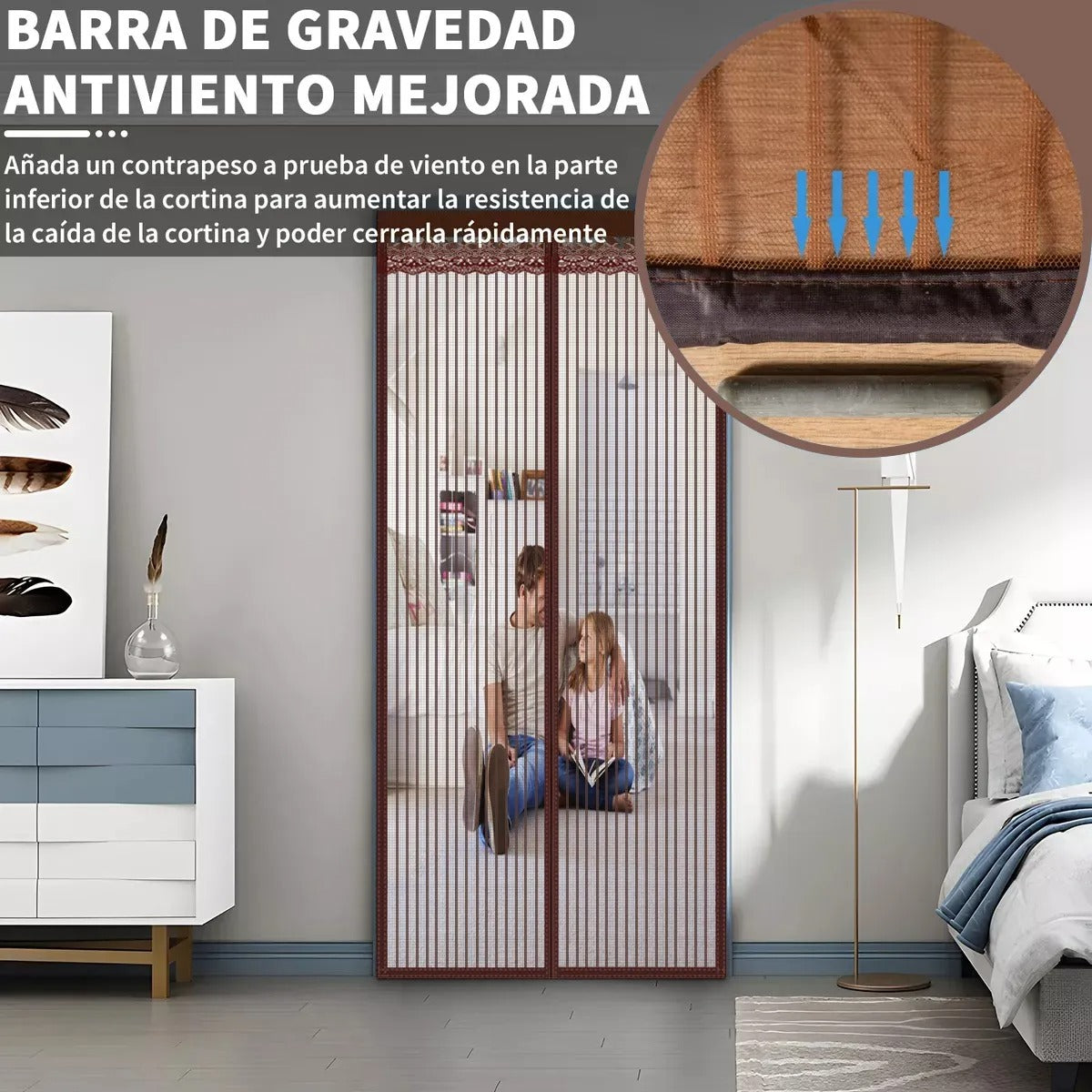 2pz Cortina Mosquitera Magnetica 90x210CM