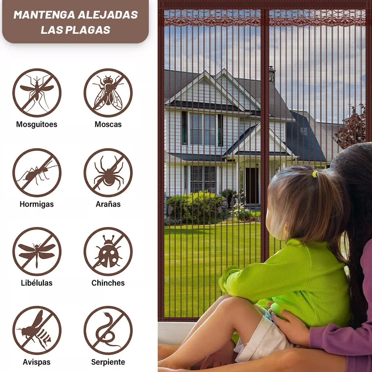 2pz Cortina Mosquitera Magnetica 90x210CM