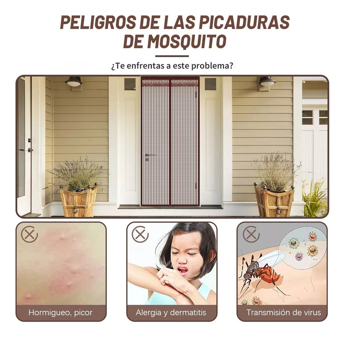 2pz Cortina Mosquitera Magnetica 90x210CM