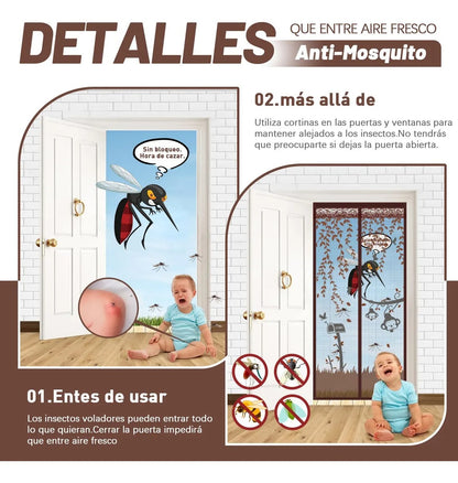 2pz Cortina Mosquitera Magnetica 90x210CM