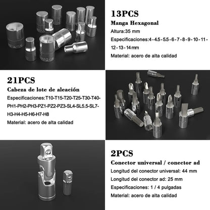 Kit de Herramientas con 46 Piezas Alta Calidad