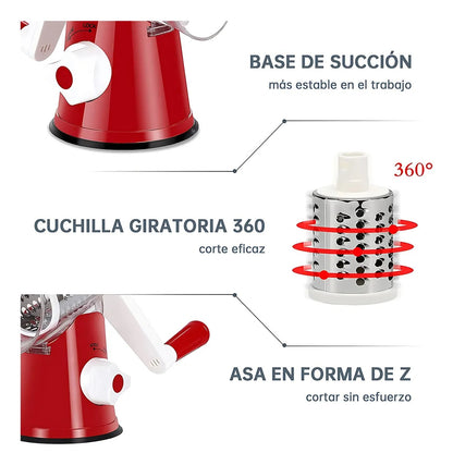 Rallador Cortador Verduras 3 en 1