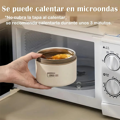 Lonchera Acero Inoxidable Redondo 7 Piezas 2080ml