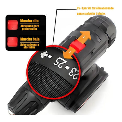 Kit Taladro Portatil Electrico 2 baterias