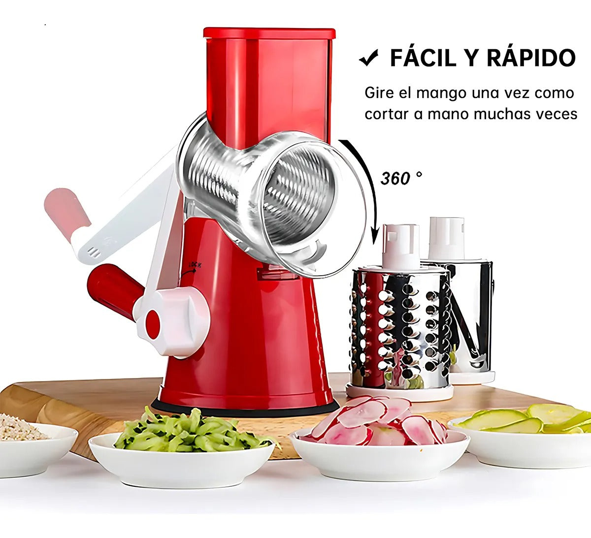 Rallador Cortador Verduras 3 en 1