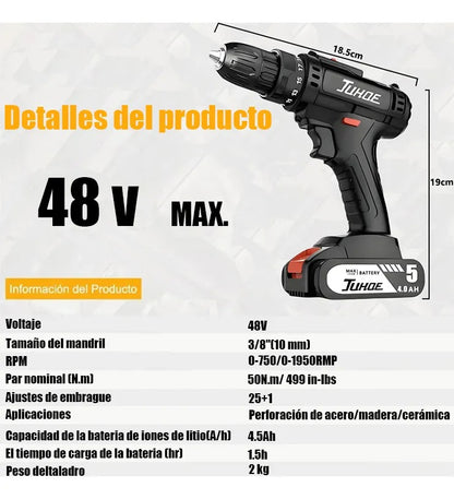 Kit Taladro Portatil Electrico 2 baterias