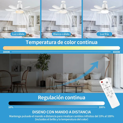 Lampara Ventilador de Techo 3 Velocidades