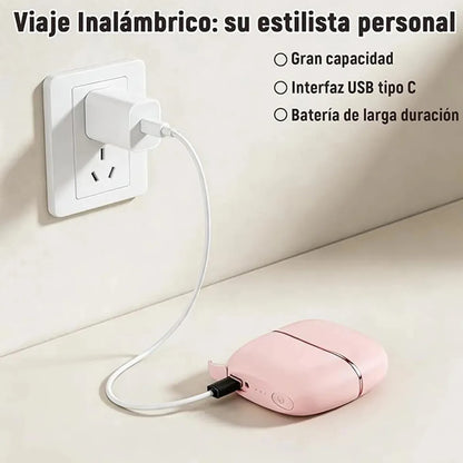 Mini Cepillo Alisador Recargable