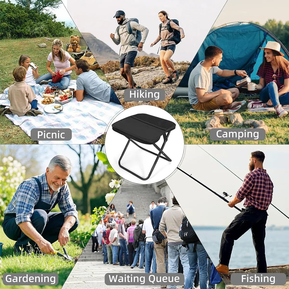 2x1 Mini Silla Plegable Portatil