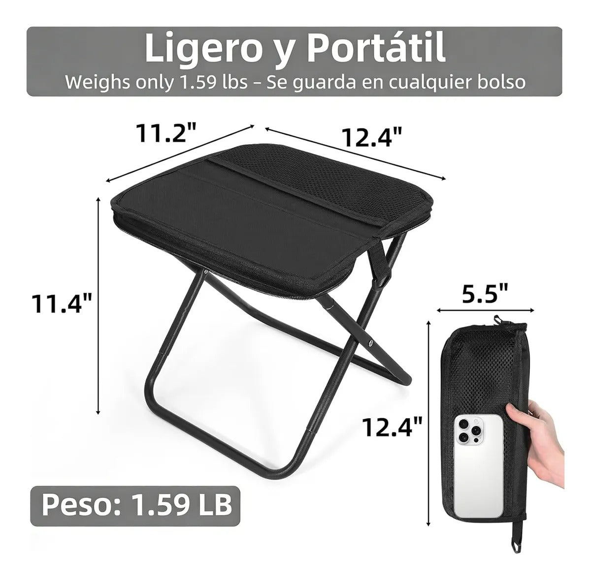 2x1 Mini Silla Plegable Portatil