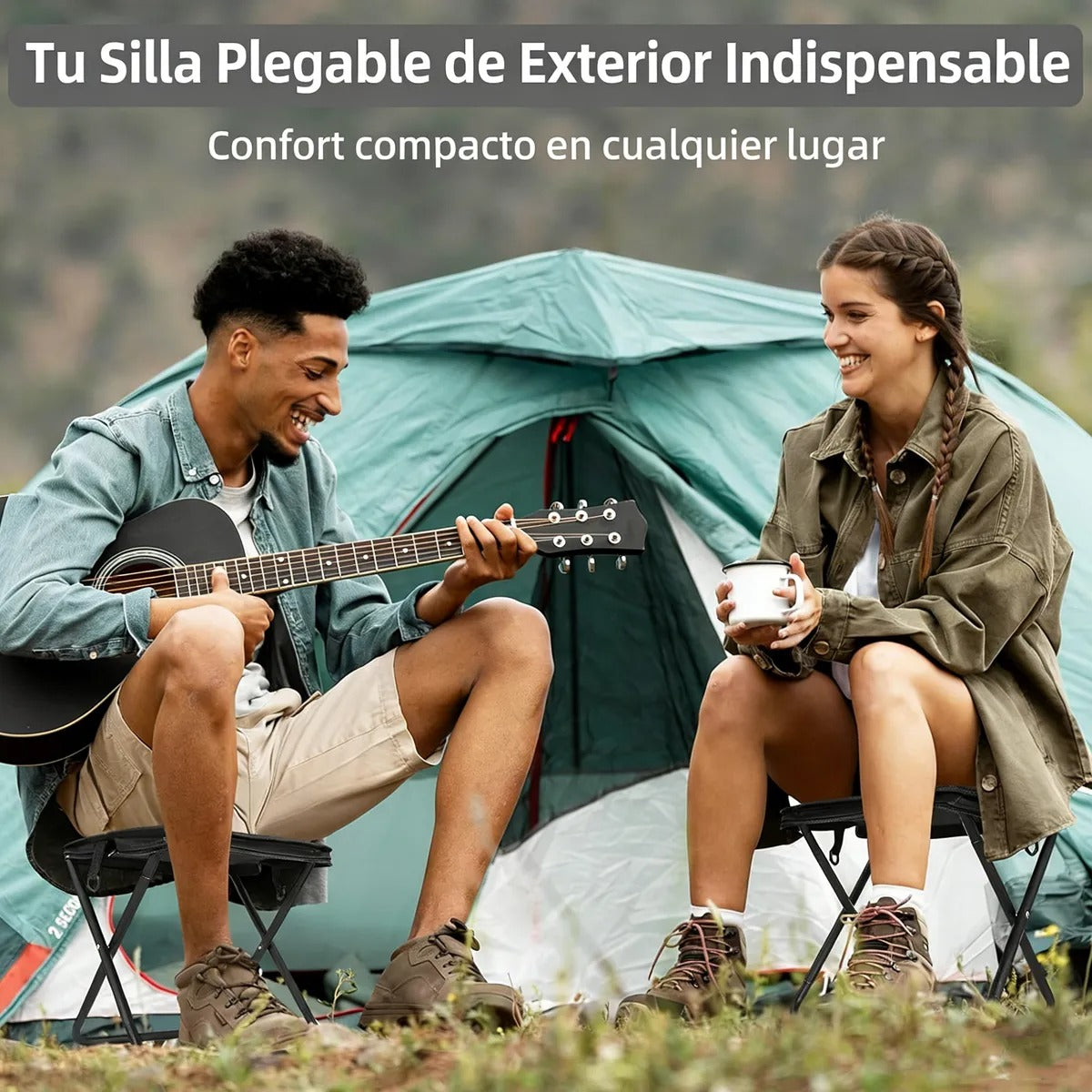 2x1 Mini Silla Plegable Portatil