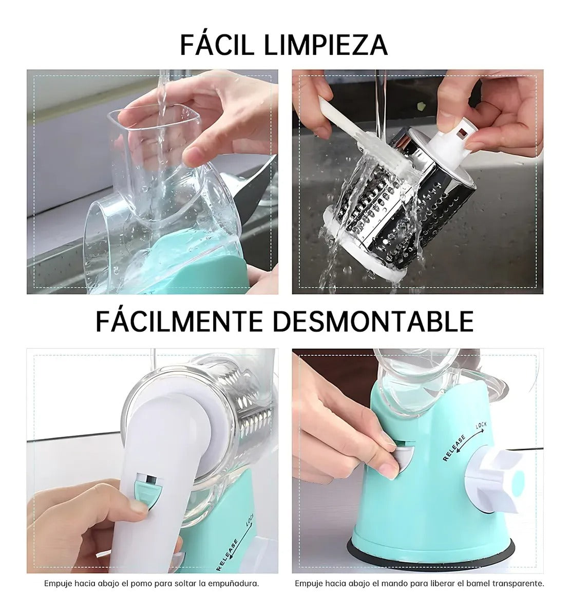 Rallador Cortador Verduras 3 en 1