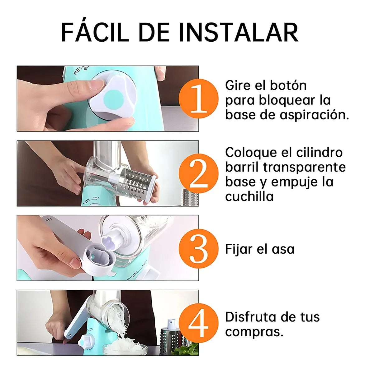 Rallador Cortador Verduras 3 en 1