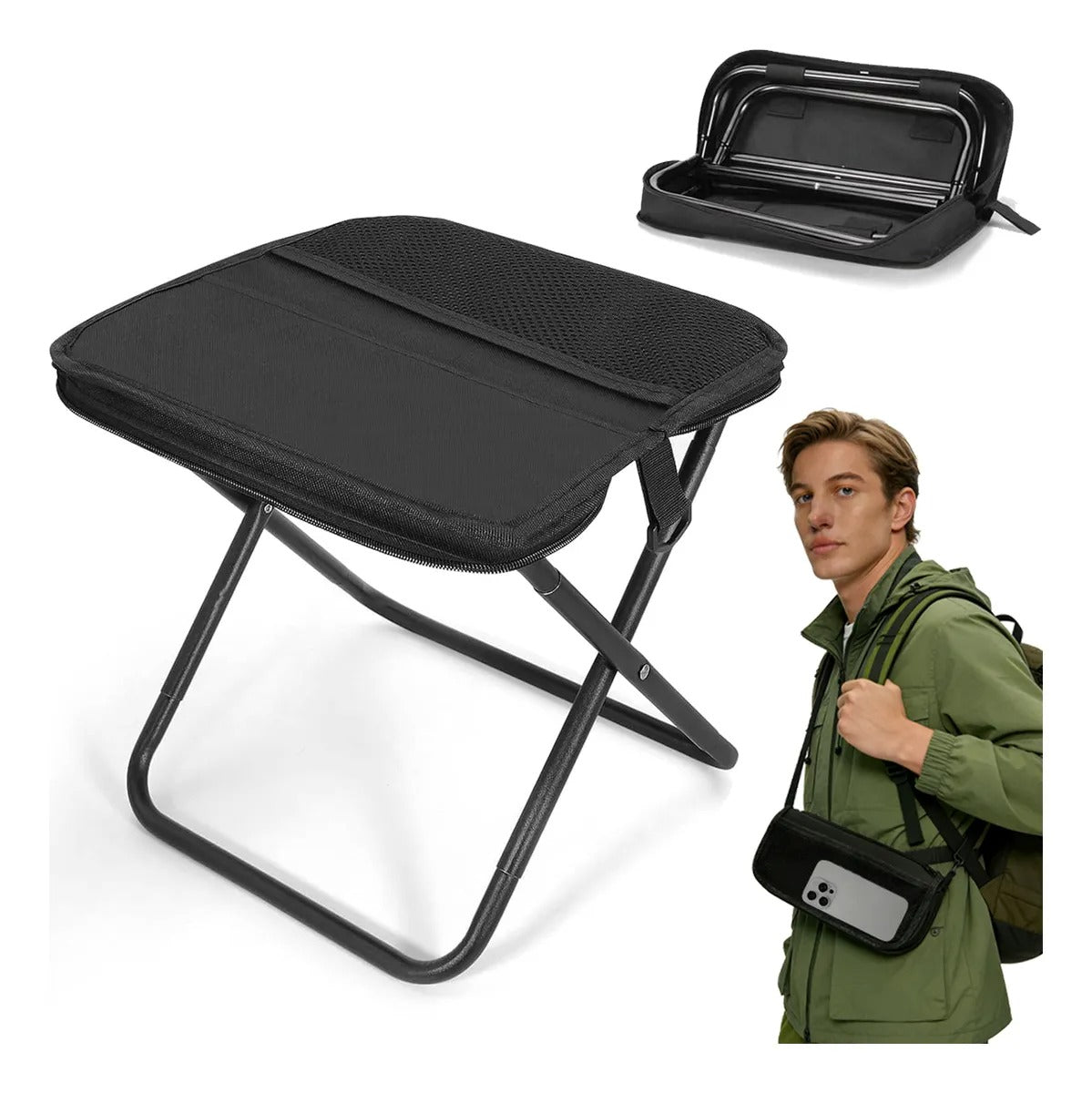 2x1 Mini Silla Plegable Portatil